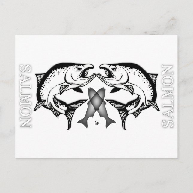 Postal Elementos del logotipo de salmón (Anverso)