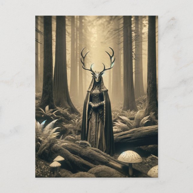 Postal Elen, una mujer pagana, de los modos de Sepia (Anverso)