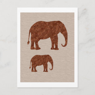 Postal ELEPHANT : ArtWork en hoja de cobre