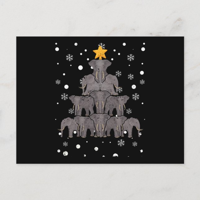 Postal Elephant Christmas Tree Safari Animal Lover Xmas (Anverso)