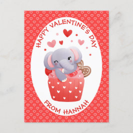 Postal Elephant cupakes Kids Valentcard Postcard