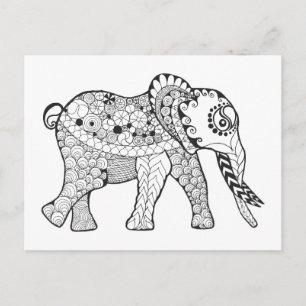Postal Elephant Doodle