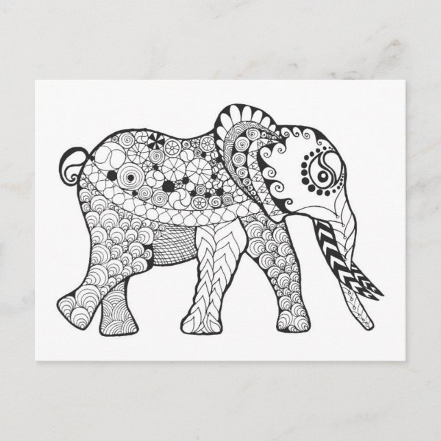 Postal Elephant Doodle (Anverso)