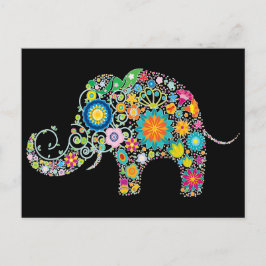 Postal Elephant Floral Art