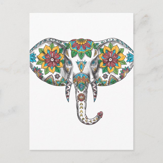 Postal Elephant Head Mandala Tattoo (Anverso)