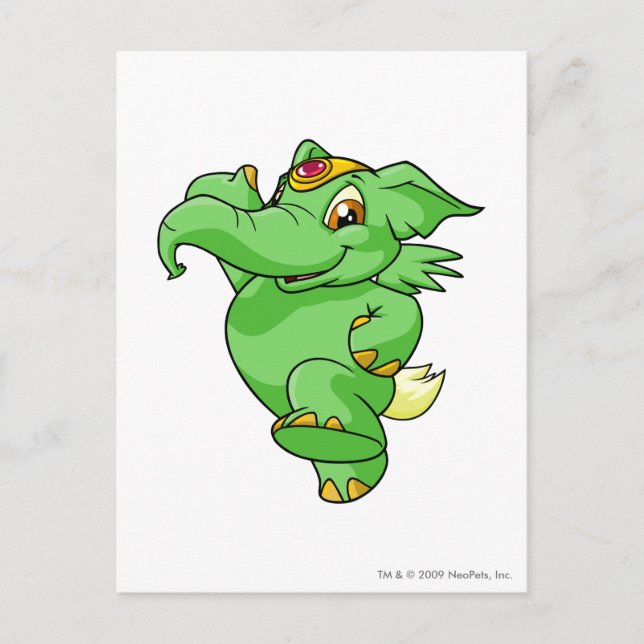 Postal Elephante Green (Anverso)
