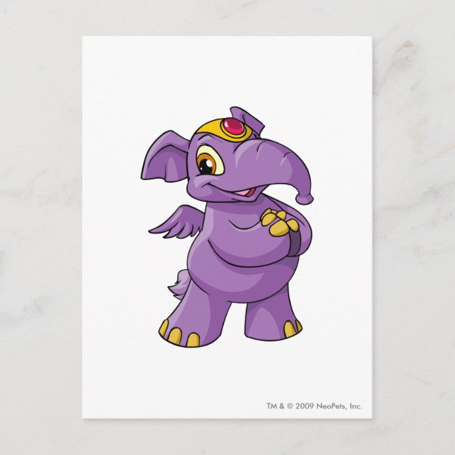 Postal Elephante Purple (Anverso)