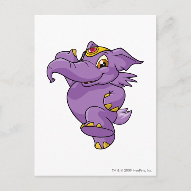 Postal Elephante Purple (Anverso)