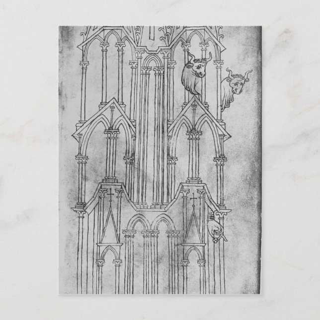 Postal Elevación de la torre de la Catedral de Laon (Anverso)