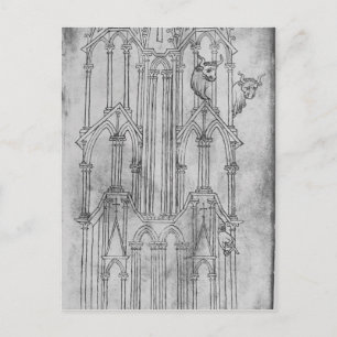 Postal Elevación de la torre de la Catedral de Laon