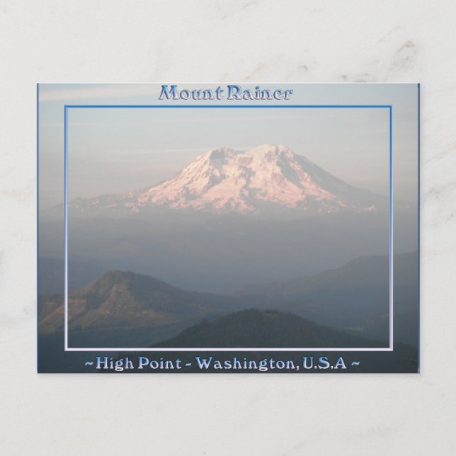 Postal ELEVADO PUNTO Monte Rainier Washington (Anverso)