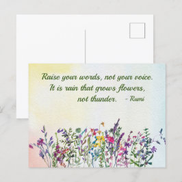 Postal Elevar tus palabras Cita Flores silvestres acuátic