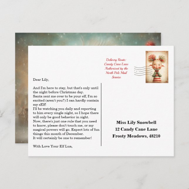 Postal Elf Arrival Letter | North Pole Welcome Message (Anverso / Reverso)
