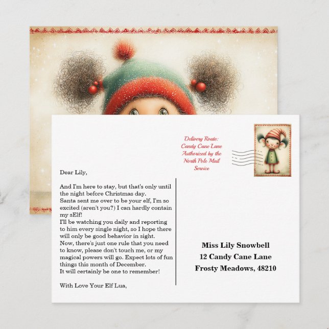 Postal Elf Arrival Letter | North Pole Welcome Message (Anverso / Reverso)