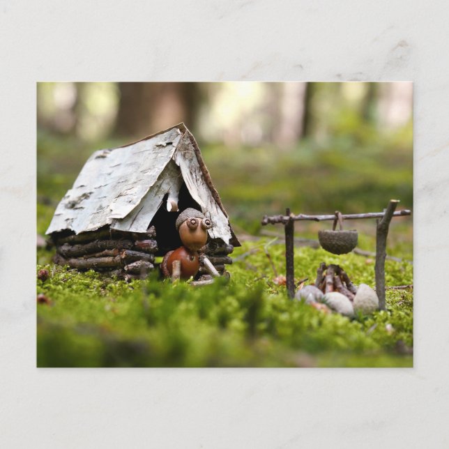 Postal Elf de maíz en la carpa del camping (Anverso)