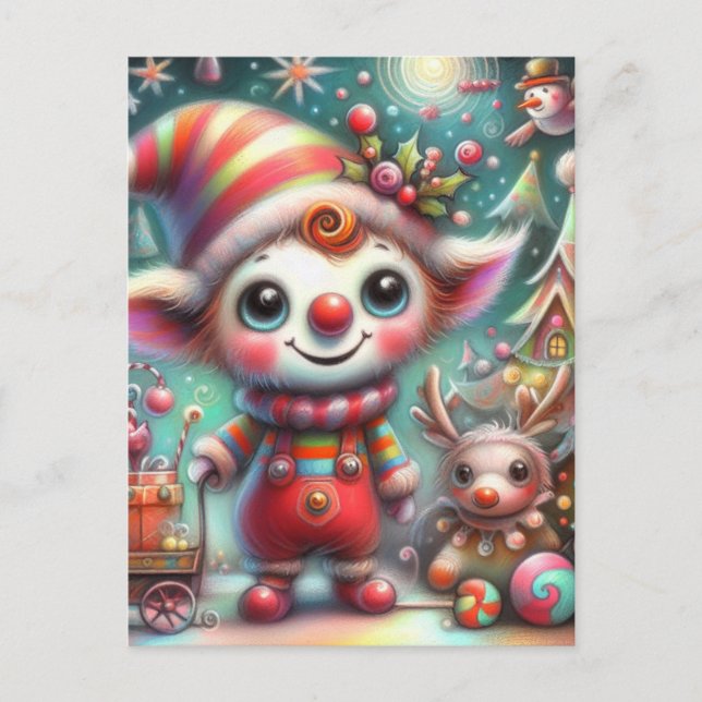 Postal Elf Navidades Adorables Mal (Anverso)