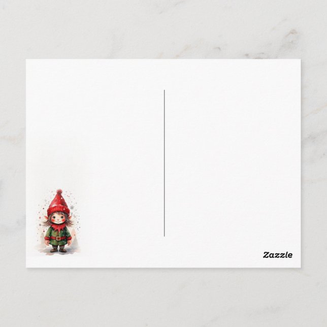 Postal Elf. Navidades de corte de diseño (Reverso)