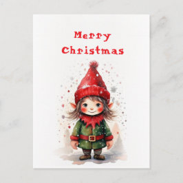 Postal Elf. Navidades de corte de diseño