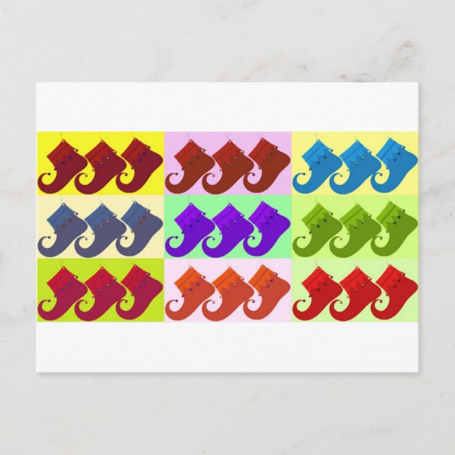 Postal Elf Shoe Pop Art (Anverso)