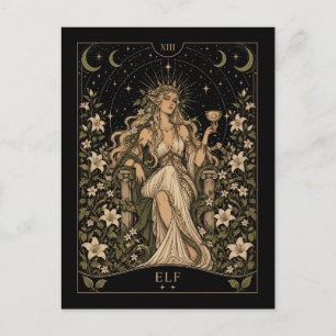 Postal Elfo, arte del tarot Starlit