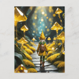 Postal Elfo de cristal amarillo