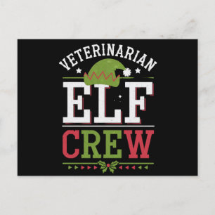 Postal Elfo de Navidad Veterinario Técnico Veterinario 