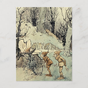 Postal “Elfos en el bosque” de Arthur Rackham