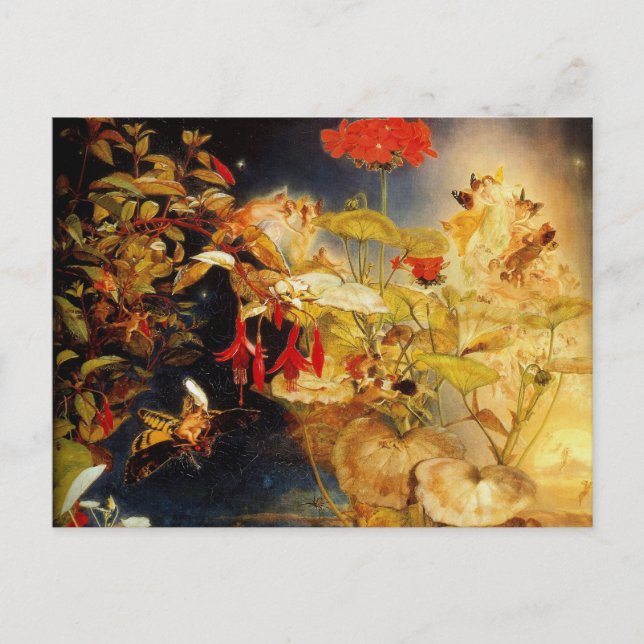 Postal Elfos y hadas, un sueño nocturno de verano (Anverso)