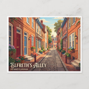 Postal Elfreth's Alley Filadelfia Pensilvania