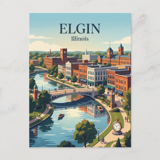 Postal Elgin, Illinois (Anverso)