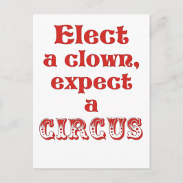 Postal Elige un payaso, ¡espera un circo! Divertido contr