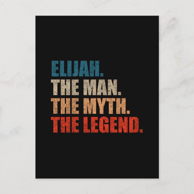 Postal Elijah El Hombre El Mito La Leyenda (Anverso)