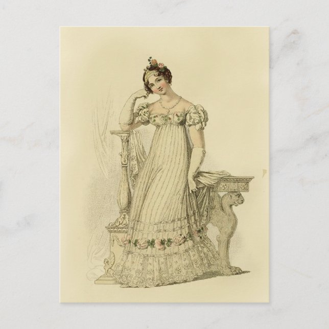 Postal Elinor, Jane Austen inspirada, amante de los libro (Anverso)