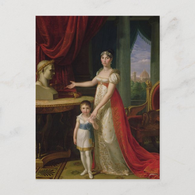 Postal Elisa Bonaparte Gran Duquesa de Toscana (Anverso)