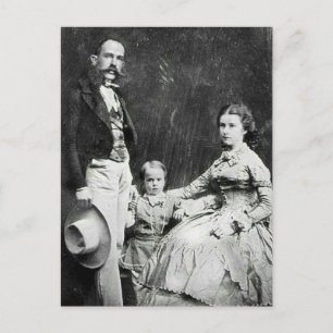 Postal Elisabeth de Austria - Sissi, FJ y Rudolf