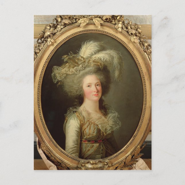 Postal Elisabeth de Francia llamó a Madame Elisabeth (Anverso)