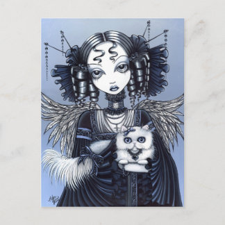 Postal Elizabeth Gótica Victorian Gato Angel