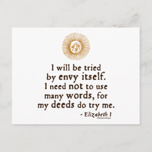 Postal Elizabeth I Cita sobre el juicio