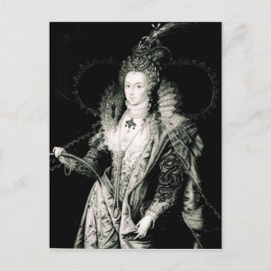 Postal Elizabeth I dibujada por W.Derby y grabada por