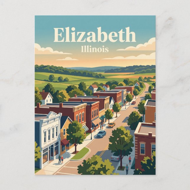 Postal Elizabeth, Illinois (Anverso)
