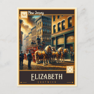 Postal Elizabeth, Nueva Jersey Antiguo