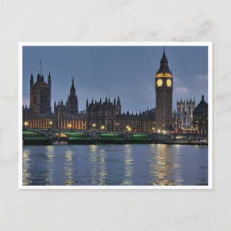 Postal Elizabeth Tower y Westminster Bridge London Reino 