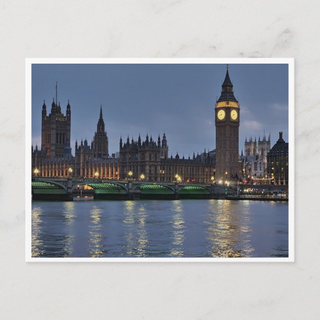 Postal Elizabeth Tower y Westminster Bridge London Reino  (Anverso)