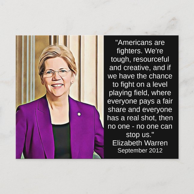 Postal Elizabeth Warren cita nostalgia política (Anverso)