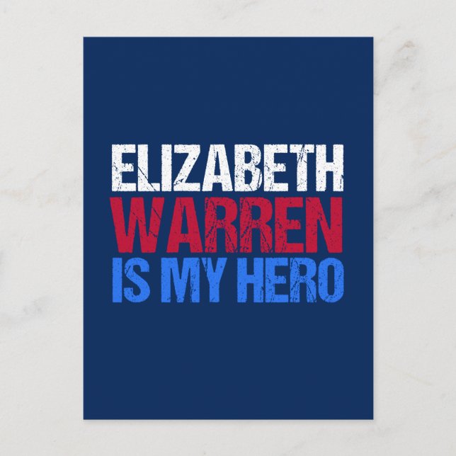 Postal Elizabeth Warren es mi héroe (Anverso)
