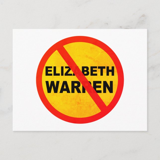 Postal Elizabeth Warren Por El Presidente Anti Popular (Anverso)