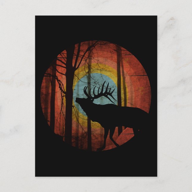 POSTAL ELK IN THE WOODS FOREST (Anverso)