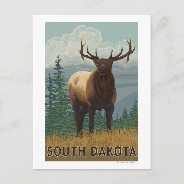 Postal Elk Scene South Dakota (Anverso)