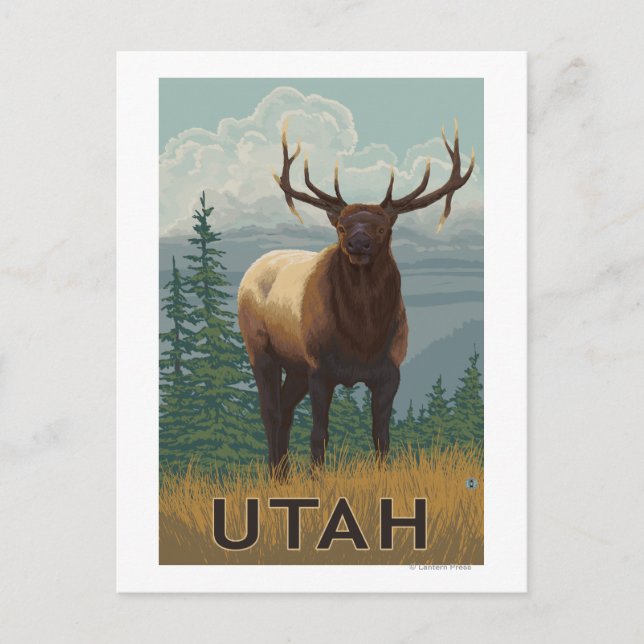Postal Elk SceneUtah (Anverso)