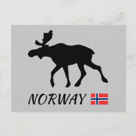 Postal Elk y Bandera de Noruega